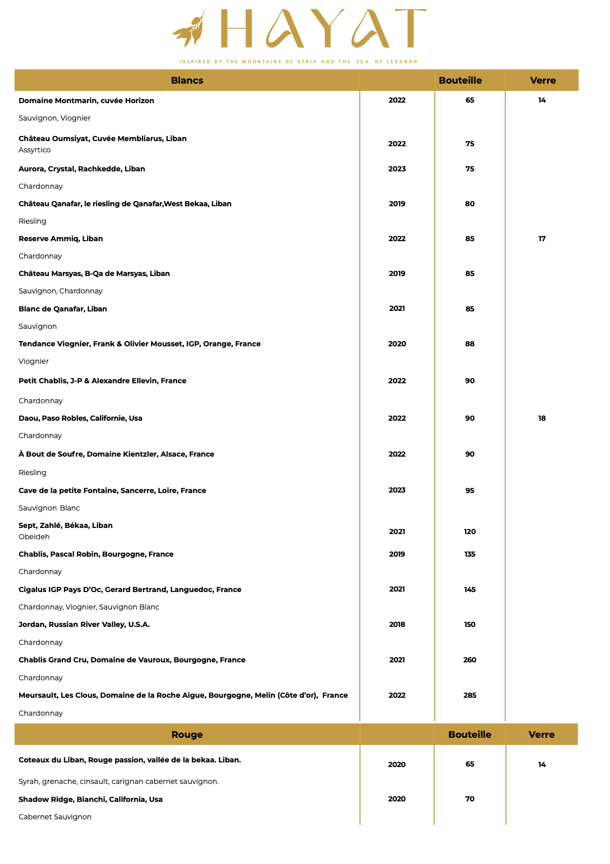 Hayat Wine Menu été 2024.1